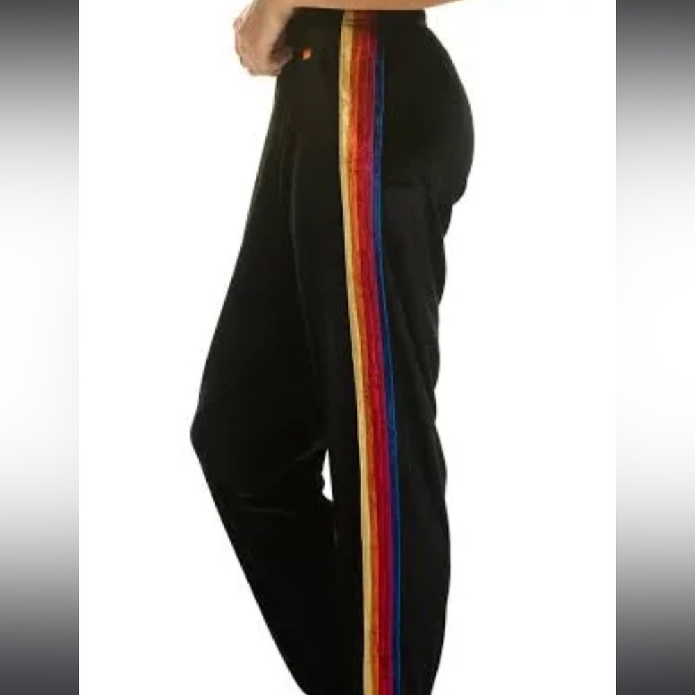 AVIATOR NATION VELVET STRIPE SWEATPANTS